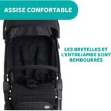 Chicco We kinderwagen, opvouwbaar, ultralicht, van 0 maanden tot 22 kg, kantelbaar, met slaappositie, gevoerde schouderbanden, compacte sluiting, bekleding en regenbescherming, zwart