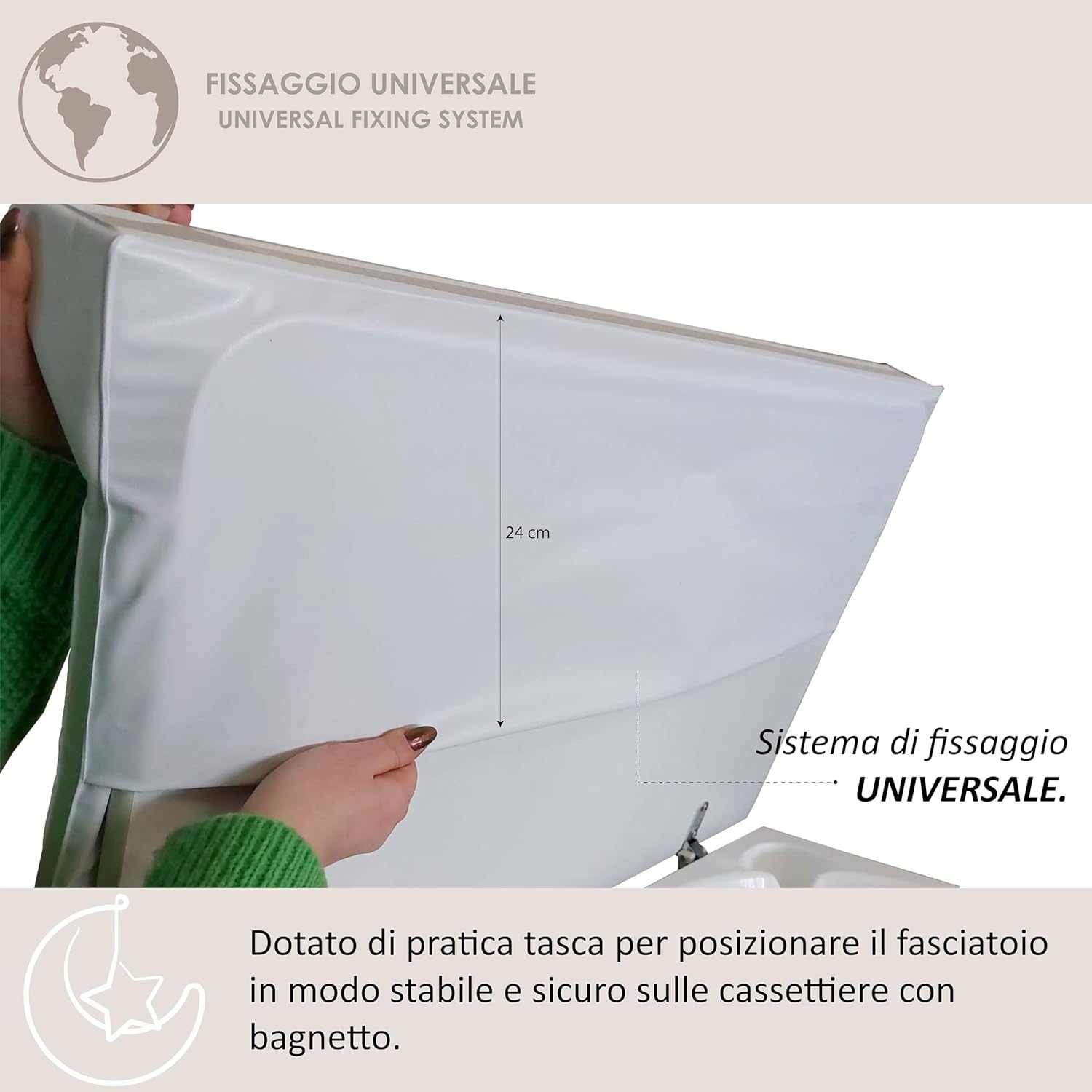 Italbaby 050.6010 wikkelonderlegger, PVC, 2 zijden Veelkleurig.
