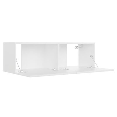 Betaalbaar TV-meubel 100x30x30cm bewerkt hout wit - 73% korting