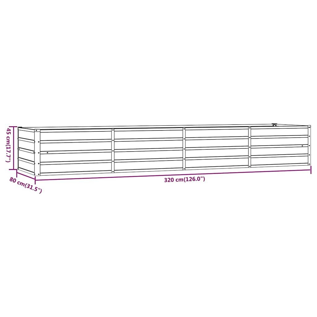 vidaXL Verhoogde Plantenbak 320x80x45 cm Cortenstaal - 34% Korting!