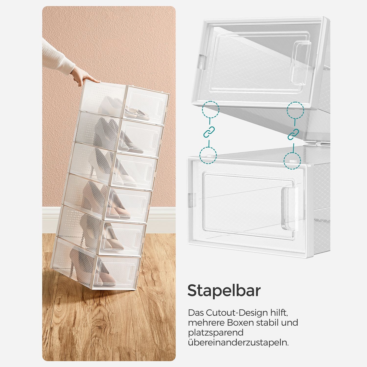 SONGMICS Schoenendozen (12 stuks) - Stapelbaar & 55% Korting