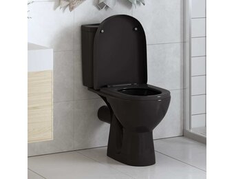 vidaXL Toiletbril soft-close met quick-release ontwerp zwart