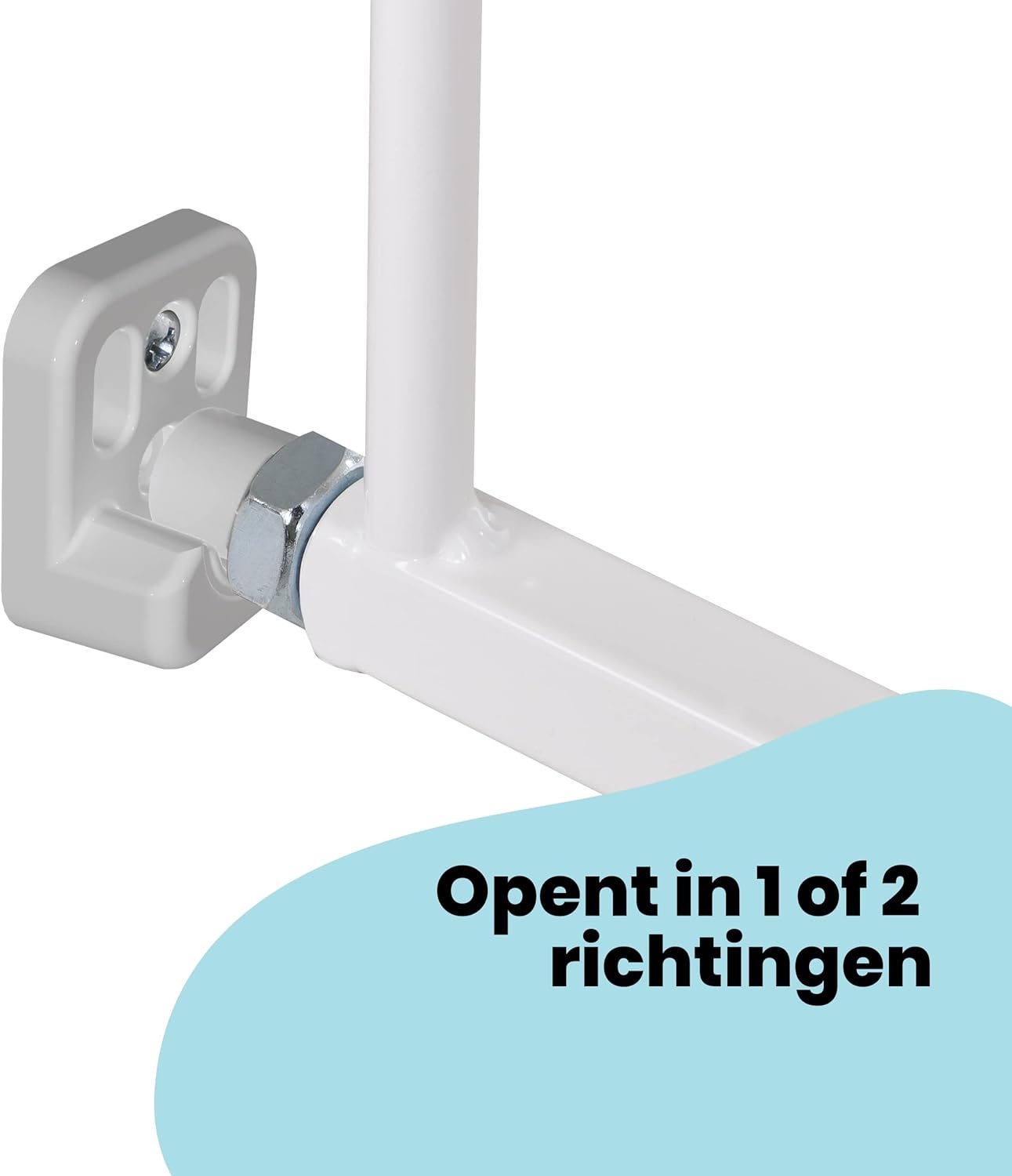 Safety 1st Wall Fix Extending Metal Gate, Verstelbaar Traphekje, 62 – 102cm, Veligheidshek Baby, Met één Hand te Openen, Eenvoudig te Bevestigen en Weer te Verwijderen, Geen Struikelgevaar, Wit