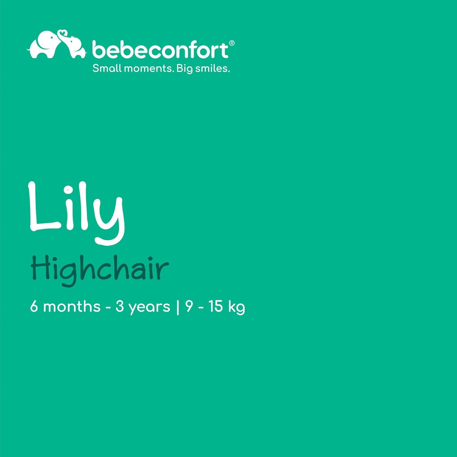 Bebeconfort Lily Kinderstoel, 6 Maanden - 3 Jaar (max. 15 kg), Compact & Lichtgewicht Reisstoel (4kg), Mineral Green