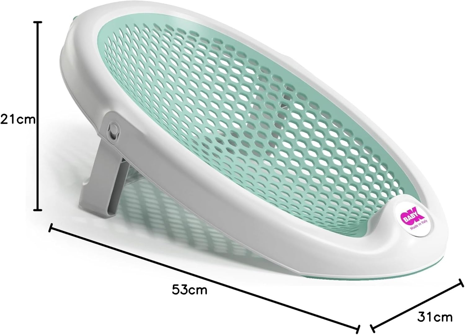 OKBABY Jelly - Opvouwbare, zachte en comfortabele badsteun voor baby's van 0-8 Maanden (8kg) - Lichtblauw