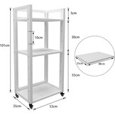 PUNCIA 3-Tier Beweegbare Printer Stand Vloer Standing Desk Side Shredder Stand Computer Host Houder Verstelbare Opslagplank Rack op Wielen voor Fax Scanner Bestandsboek (Retro)