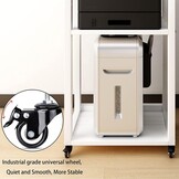 PUNCIA 3-Tier Beweegbare Printer Stand Vloer Standing Desk Side Shredder Stand Computer Host Houder Verstelbare Opslagplank Rack op Wielen voor Fax Scanner Bestandsboek (Retro)