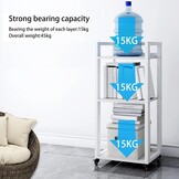 PUNCIA 3-Tier Beweegbare Printer Stand Vloer Standing Desk Side Shredder Stand Computer Host Houder Verstelbare Opslagplank Rack op Wielen voor Fax Scanner Bestandsboek (Retro)