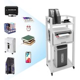 PUNCIA 3-Tier Beweegbare Printer Stand Vloer Standing Desk Side Shredder Stand Computer Host Houder Verstelbare Opslagplank Rack op Wielen voor Fax Scanner Bestandsboek (Retro)