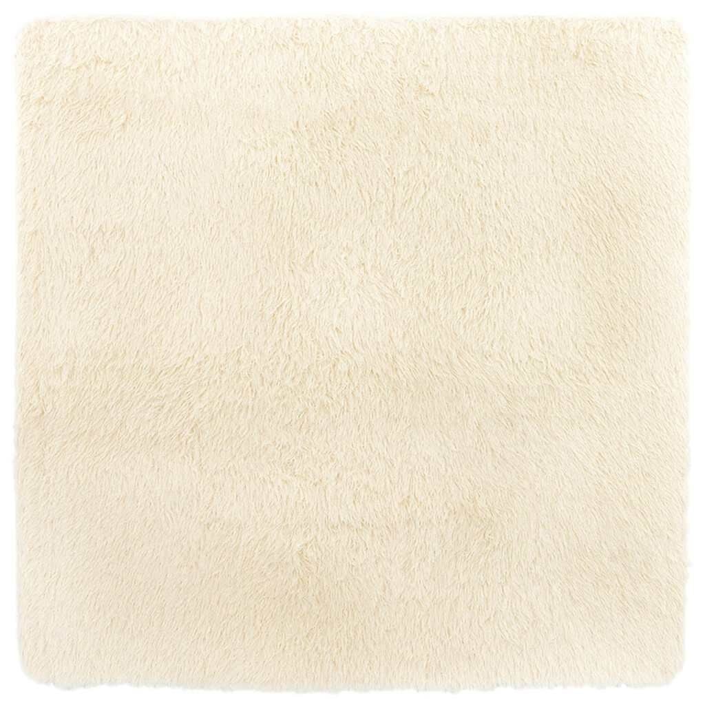 vidaXL Hoogpolig vloerkleed NAVARRA 200x200 cm polyester crèmekleurig