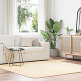 vidaXL Hoogpolig vloerkleed NAVARRA 200x200 cm polyester crèmekleurig