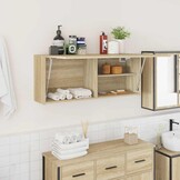vidaXL Badkamerwandkast 100x25x40 cm bewerkt hout sonoma eikenkleurig