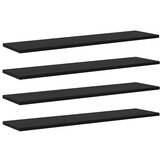 vidaXL Boekenplank Bord 4 pcs Zwart 80 x 20 x 1.5 cm Bewerkt hout