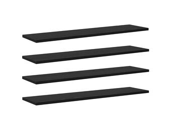 vidaXL Boekenplank Bord 4 pcs Zwart 80 x 20 x 1.5 cm Bewerkt hout
