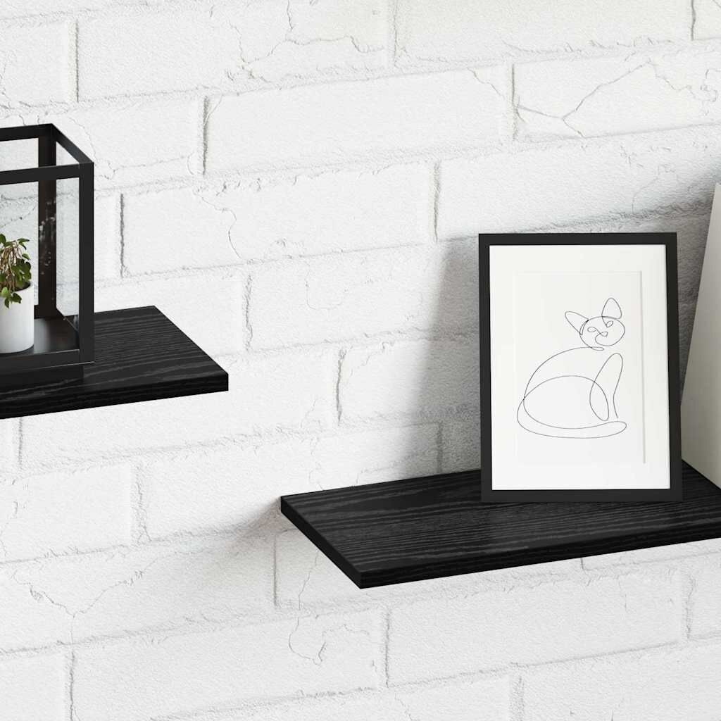 vidaXL Boekenplank Bord 4 pcs Zwart 80 x 20 x 1.5 cm Bewerkt hout