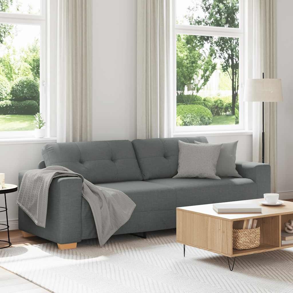 vidaXL 3-zitsbank donkergrijs 180 cm stof