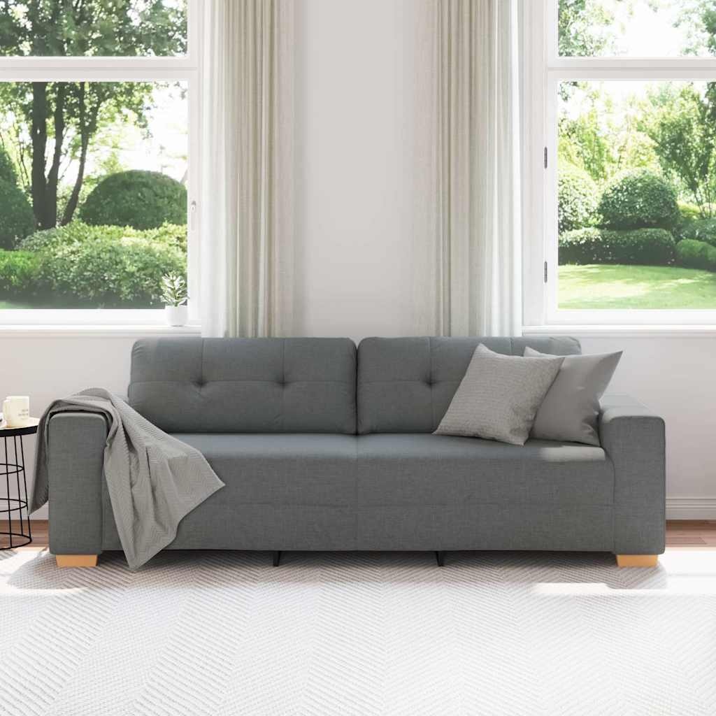 vidaXL 3-zitsbank donkergrijs 180 cm stof
