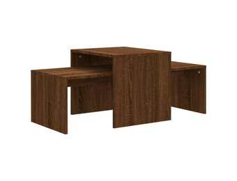 vidaXL Salontafelset 100x48x40 cm bewerkt hout bruin eikenkleur