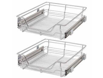 vidaXL Draadmanden uittrekbaar 2 st 500 mm zilverkleurig