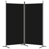 vidaXL Kamerscherm met 2 panelen 175x180 cm stof zwart