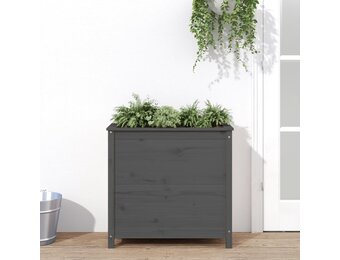vidaXL Plantenbak 82,5x40x78 cm massief grenenhout grijs