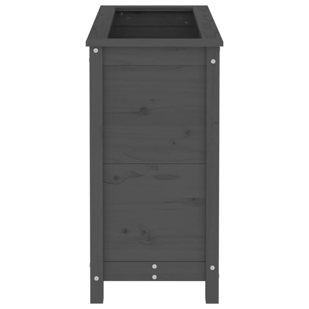 vidaXL Plantenbak 82,5x40x78 cm massief grenenhout grijs