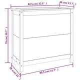 vidaXL Plantenbak 82,5x40x78 cm massief grenenhout grijs