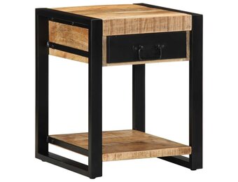 vidaXL Bijzettafel 40x40x50 cm massief ruw mangohout