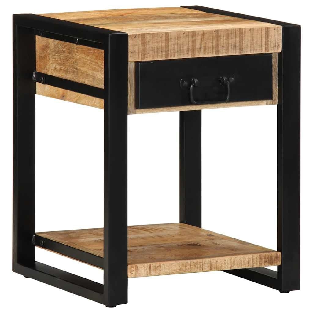 vidaXL Bijzettafel 40x40x50 cm massief ruw mangohout