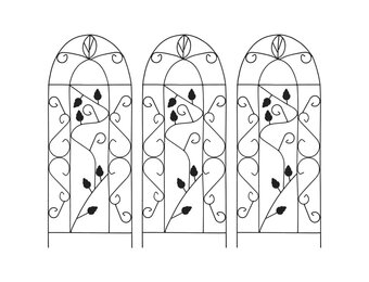 vidaXL Plantenklimrekken 3 st 40x100 cm ijzer zwart