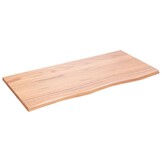vidaXL Wastafelblad 100x50x2 behandeld massief hout lichtbruin