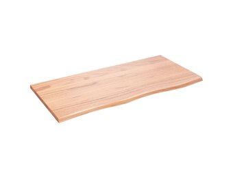 vidaXL Wastafelblad 100x50x2 behandeld massief hout lichtbruin