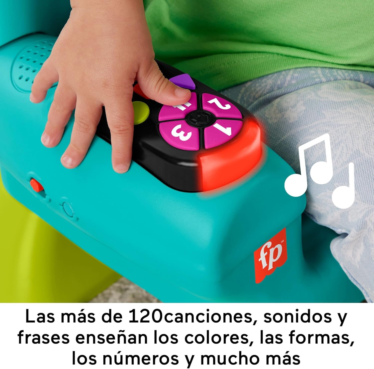 Fisher-Price Educatief speelgoed, educatief speelgoed voor peuters, leerplezier, turquoise, versie: Engels; Italiaans; Portugees; Spaans, HYR96