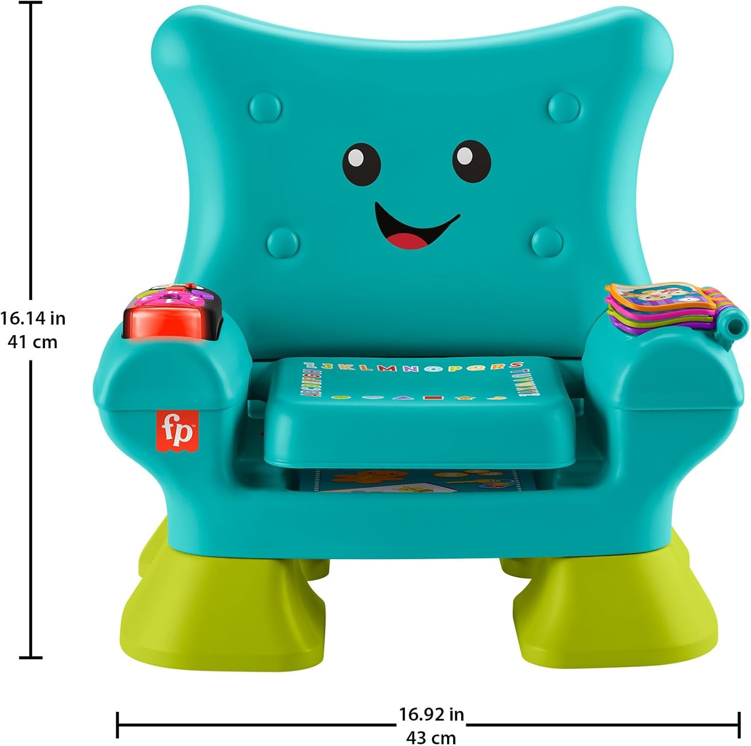 Fisher-Price Educatief speelgoed, educatief speelgoed voor peuters, leerplezier, turquoise, versie: Engels; Italiaans; Portugees; Spaans, HYR96