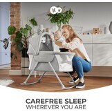 Kinderkraft LOVI Baby wieg/reiswieg 3-in-1 Grijs met schommel- en muskietennetfunctie
