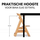 hauck Beta+, Natural - Meegroeiende Houten Kinderstoel Set Met Wielen En Zitkussen Vanaf 6 Maanden Tot 90 kg Inclusief Groot Eetblad Veiligheidsbeugel 5 Punt Gordel En Kruisriem
