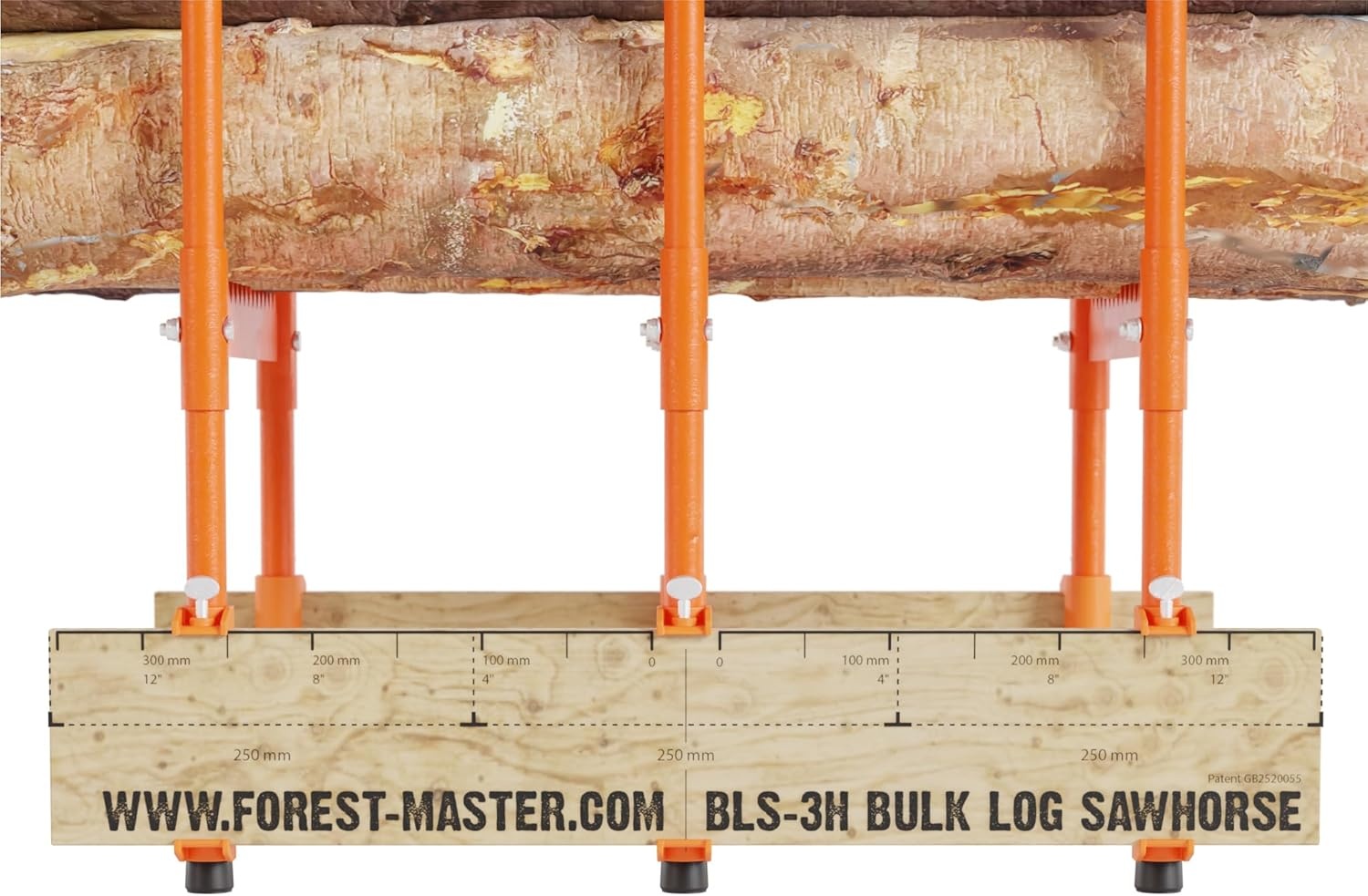 Forest Master BLS-3H Blokzaagbok – Voor Nauwkeurig Zagen van Meerdere Stamstukken – 250 kg Draagcapaciteit – Compact, Lichtgewicht en Opvouwbaar – 3 Vergrendelkettingen voor Stabiliteit