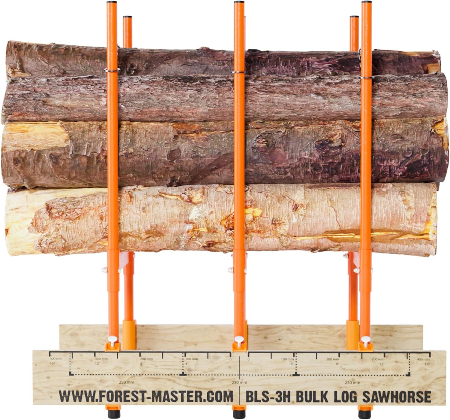 Forest Master BLS-3H Blokzaagbok – Voor Nauwkeurig Zagen van Meerdere Stamstukken – 250 kg Draagcapaciteit – Compact, Lichtgewicht en Opvouwbaar – 3 Vergrendelkettingen voor Stabiliteit