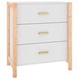 Bewerkt Houten Dressoir Wit 62x38x70 cm - 60% Korting!