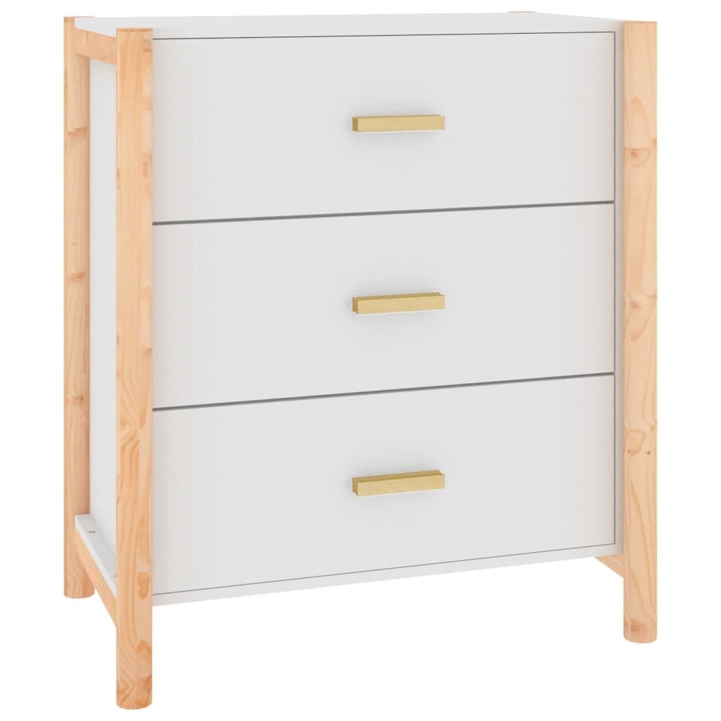 Bewerkt Houten Dressoir Wit 62x38x70 cm - 60% Korting!