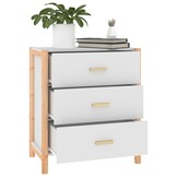 Bewerkt Houten Dressoir Wit 62x38x70 cm - 60% Korting!