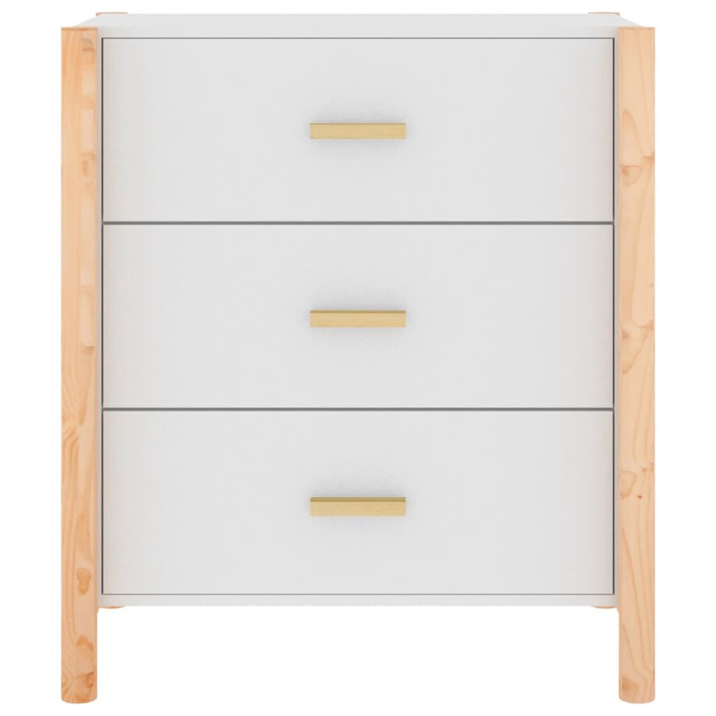 Bewerkt Houten Dressoir Wit 62x38x70 cm - 60% Korting!
