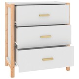 Bewerkt Houten Dressoir Wit 62x38x70 cm - 60% Korting!