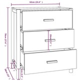 Bewerkt Houten Dressoir Wit 62x38x70 cm - 60% Korting!