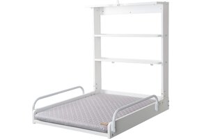 Wandcommode klapbaar | Wit Hout | Incl. Aankleedkussen | 34% Korting