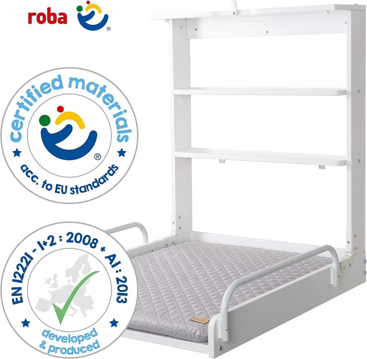 roba 212015WEV230 wandrek incl. aankleedkussen in modern "roba style"-design, wit