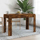 vidaXL Eettafel 120x60x76 cm bewerkt hout gerookt eikenkleurig