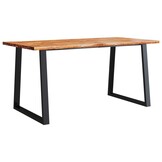 vidaXL Eettafel met natuurlijke rand 160x80x75 cm massief acaciahout