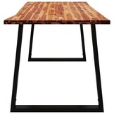vidaXL Eettafel met natuurlijke rand 160x80x75 cm massief acaciahout