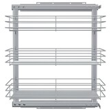 vidaXL Draadmand keuken uittrekbaar 3-laags 47x35x56 cm zilverkleurig